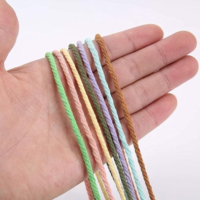 ecofynd 100 Meters Peach Colour Cotton Cord, Colour Dori for Wall Hanging Plant Hanging Craft Making, Natural Thread Rope for Handmade Plant Hanger (Cord-PEH) - halfpeapp