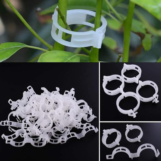 ecofynd 100 Pcs Plant Support Garden Clips, Garden Trellis Clips, Tomato Trellis Clips for Vine, Vegetables, Beans, Fruits, Flower to Grow Upright and Healthier - halfpeapp