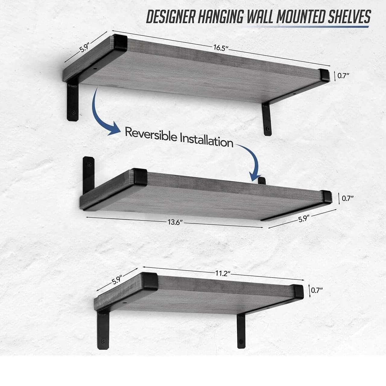 ecofynd 5 inches shelf brackets for floating shelves (sb001) - halfpeapp