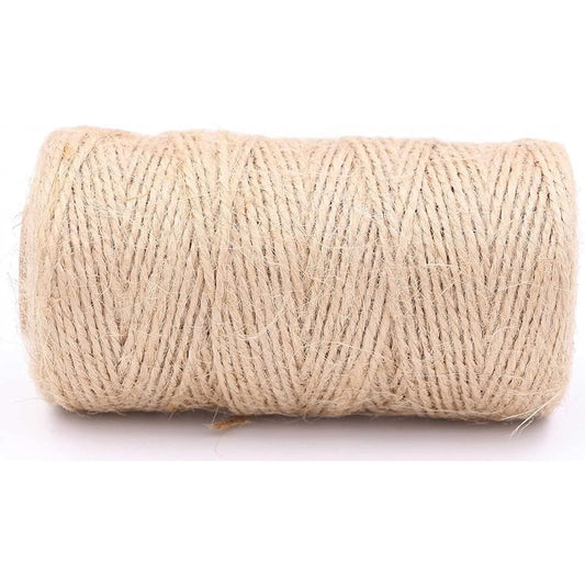 ecofynd single string color jute cord , natural hemp rope for wall hanging, plant hanger gift wrapping, garden art ,thread material for diy craft projects(ivory) - halfpeapp