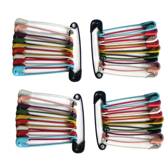 SENECIO Pack of 40 Multicolor Colorful Safety Pin Set for Home/Office/Personal Multipurpose (40) - HalfPe