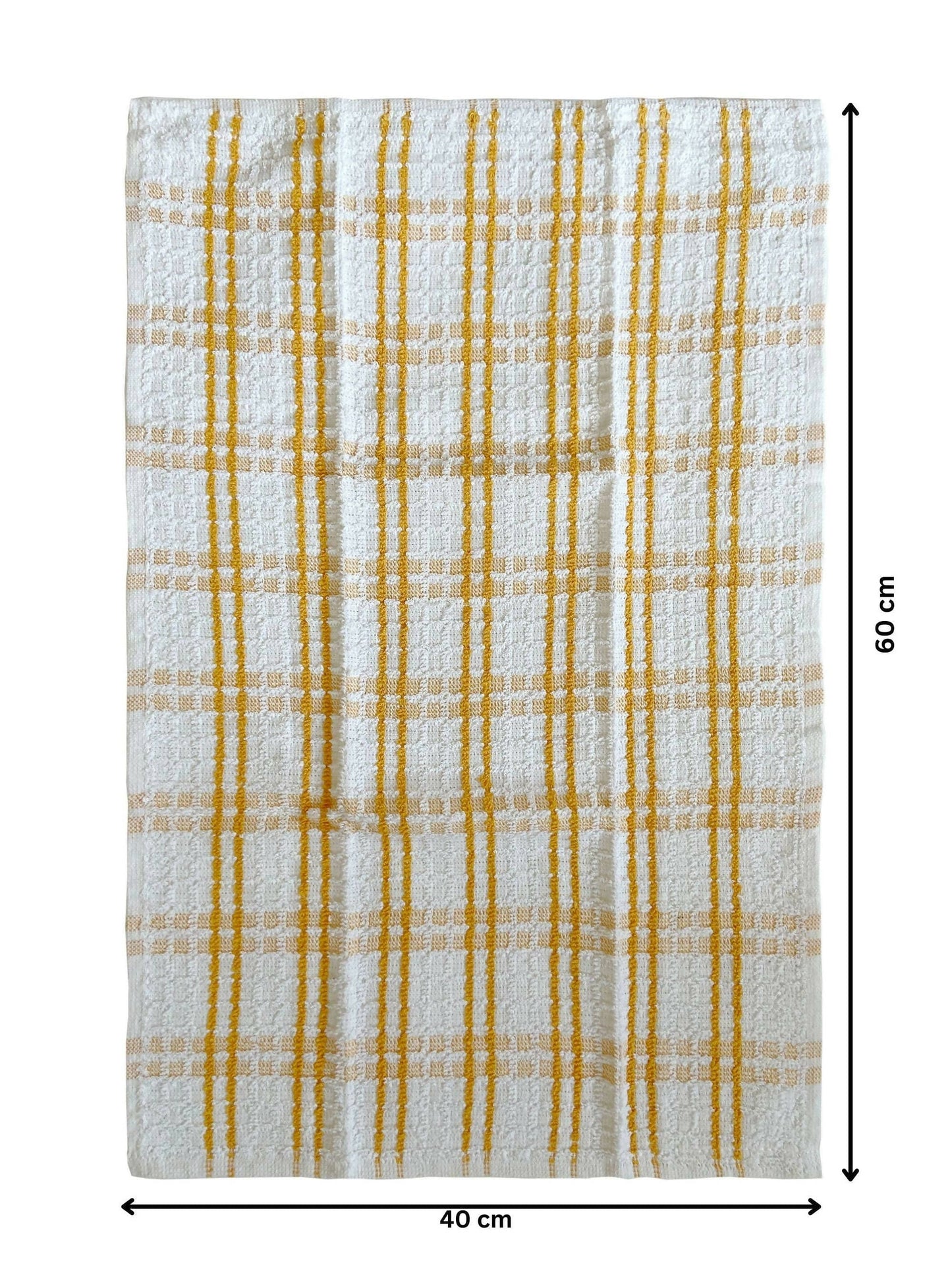 Lushomes Kitchen Cleaning Cloth, Cotton Dish Machine Washable Towels for Home Use, Yellow, Pack of 6 Towel, 16x24 Inches, 340 GSM (40x60 Cms, Set of 6, Napking for Hand Towels ) - HalfPe