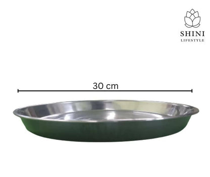 SHINI LIFESTYLE Stainless Steel Dinner Plate (Pack of 2) - HalfPe