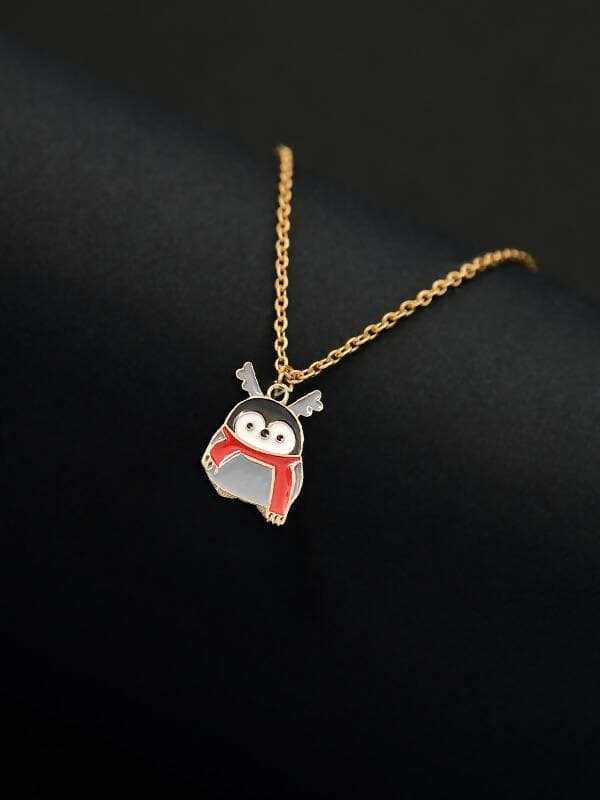 Pinapes Penguin Colored Gold Plated Necklace - HalfPe