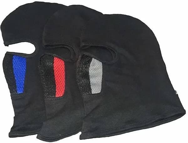 Black Bike Face Mask for Men & Women (Size: Free, Balaclava, PACK of 3) - HalfPe