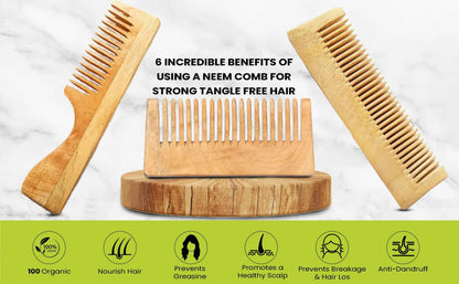 Kacchi neem wood comb (pack of 2) | THE EARTH TRADING - HalfPe