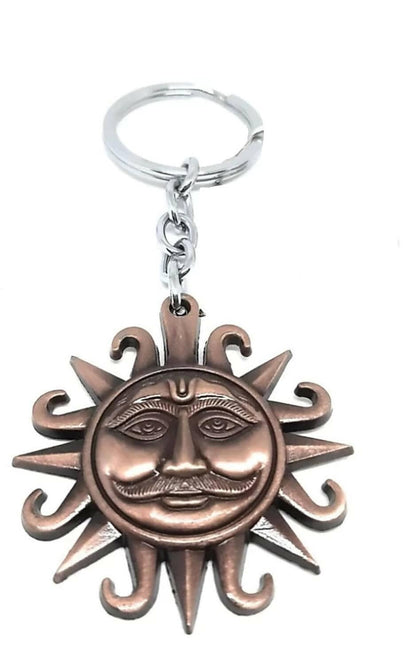 Sun face Metallic Keyring - HalfPe