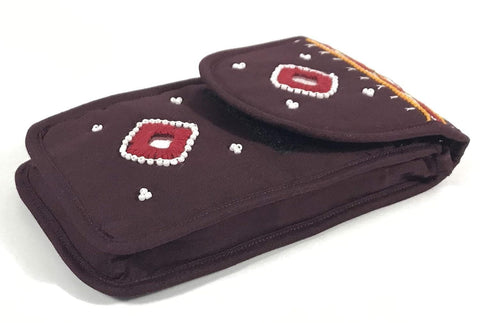 Embroidered banjara cross body bag for women (brown) - halfpeapp