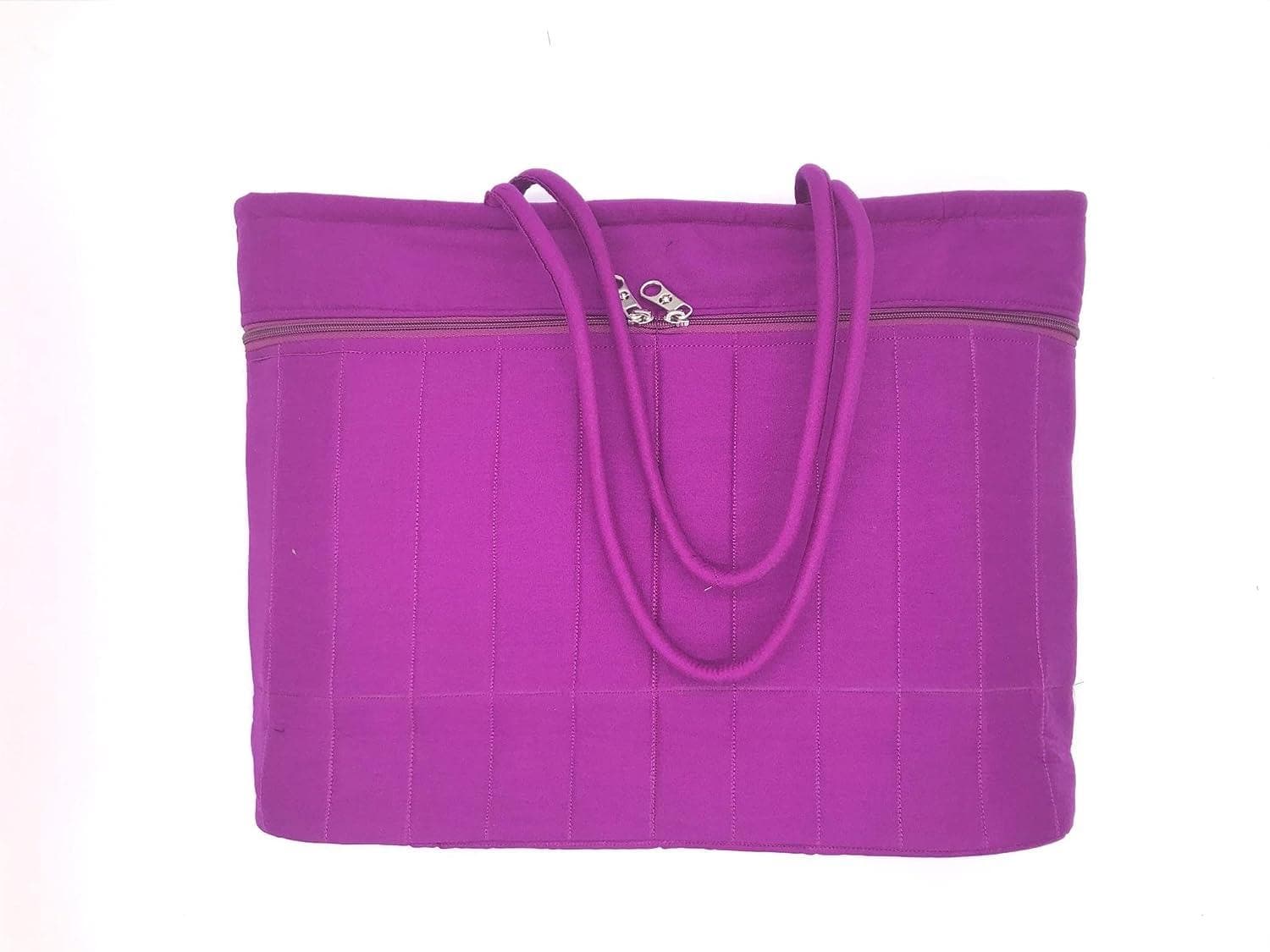 Embroidery banjara design tote handbag (purple) - halfpeapp