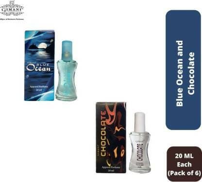 Gimani Blue Ocean(3pcs) and Chocolate(3pcs) Perfumes 20ml Each (Pack of 6) - HalfPe