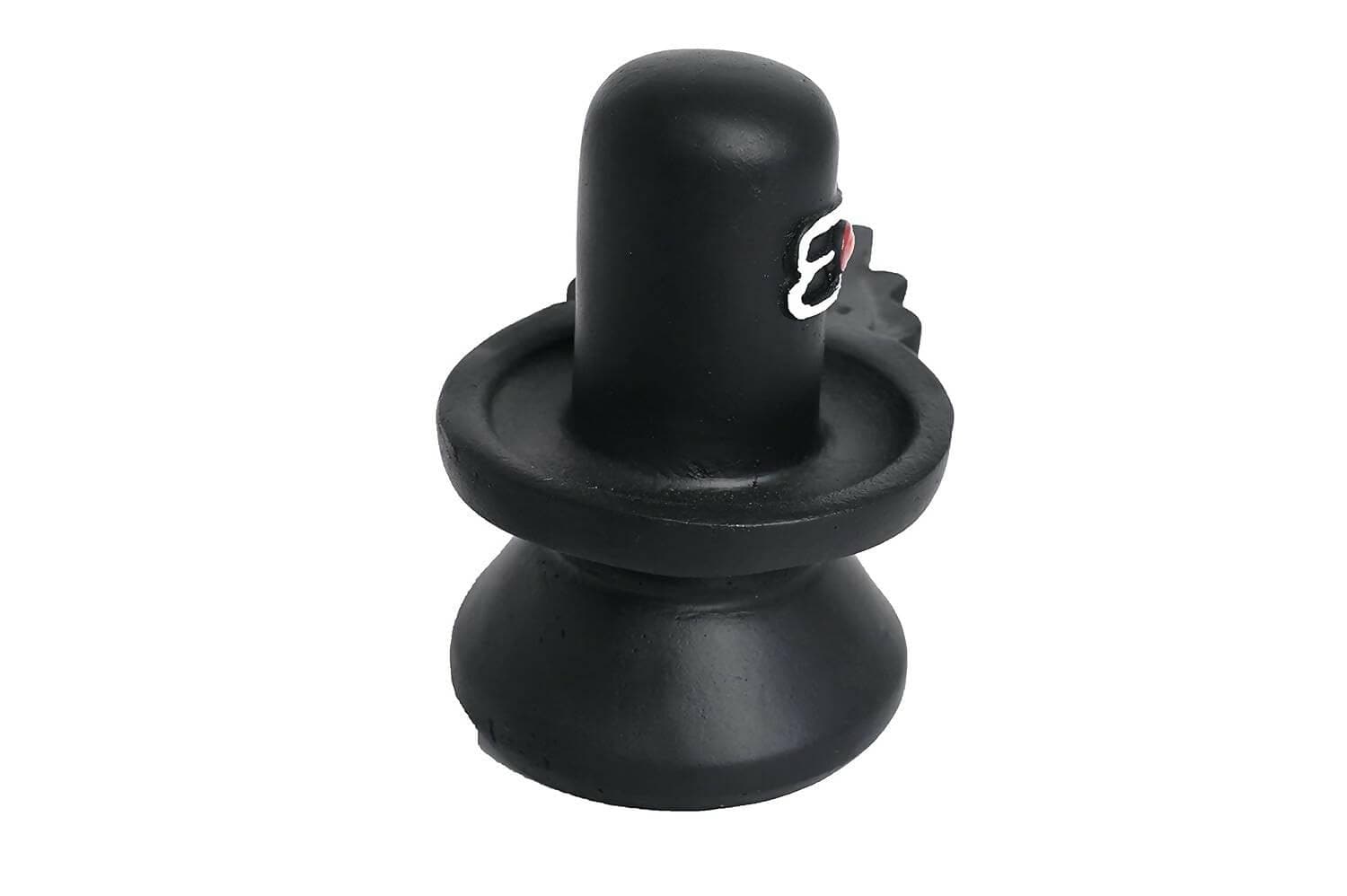 KariGhar Resin Shiva Lingam Shivling Mahadev Idol Murti Statue Perfect for Prayer Room (Black, 5 x 7.5 x 8.5 Cm) - HalfPe