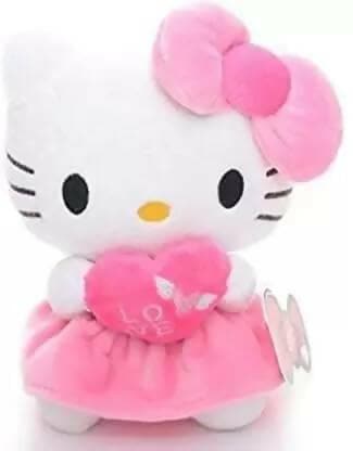 AVSHUB Soft Toys Kitti for Kids Animal Cute Lovely Cartoon Lovable Huggable Birthday Gift Babies for New Born, Girls, Boy, Home Decor (White and Pink) - HalfPe