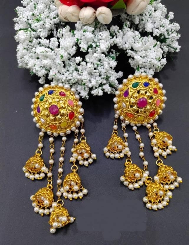 Ethnic bahubali jhumka earrings set | MANATH - halfpeapp