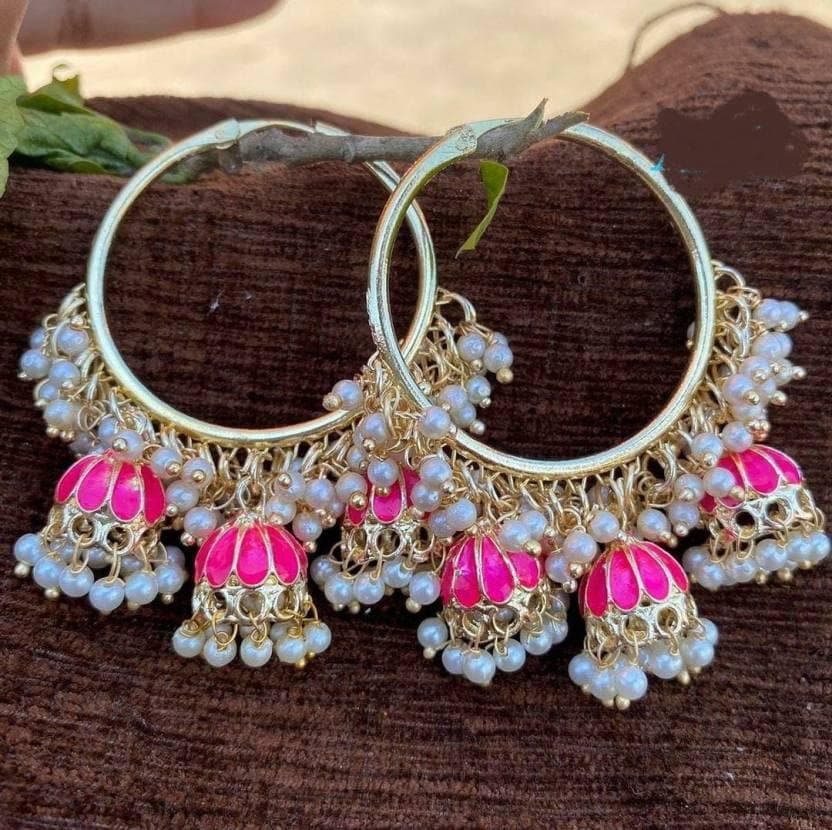 Ethnic meenakari triple earrings set | MANATH - halfpeapp