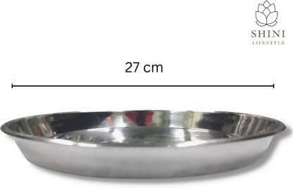 SHINI LIFESTYLE Stainless Steel Plate, khumcha Thali (Pack of 8) - HalfPe