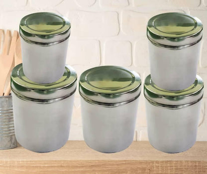 SHINI LIFESTYLE Stainless Steel 5 Pieces steel Container with Steel Jar Set - HalfPe