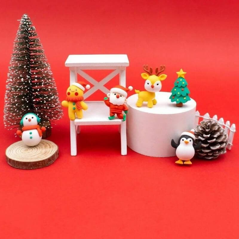 Le Delite Christmas Theme Erasers for Christmas Return Gifts - HalfPe