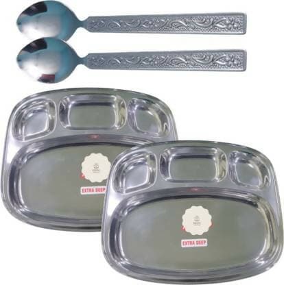 SHINI LIFESTYLE Bhojan Thal Plates With Spoons - HalfPe