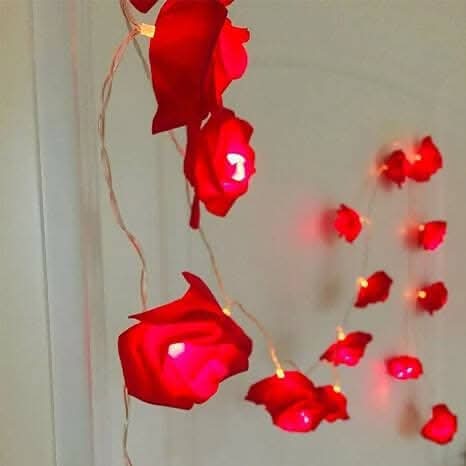Red Rose Flower LED string light (14 Rose) - HalfPe