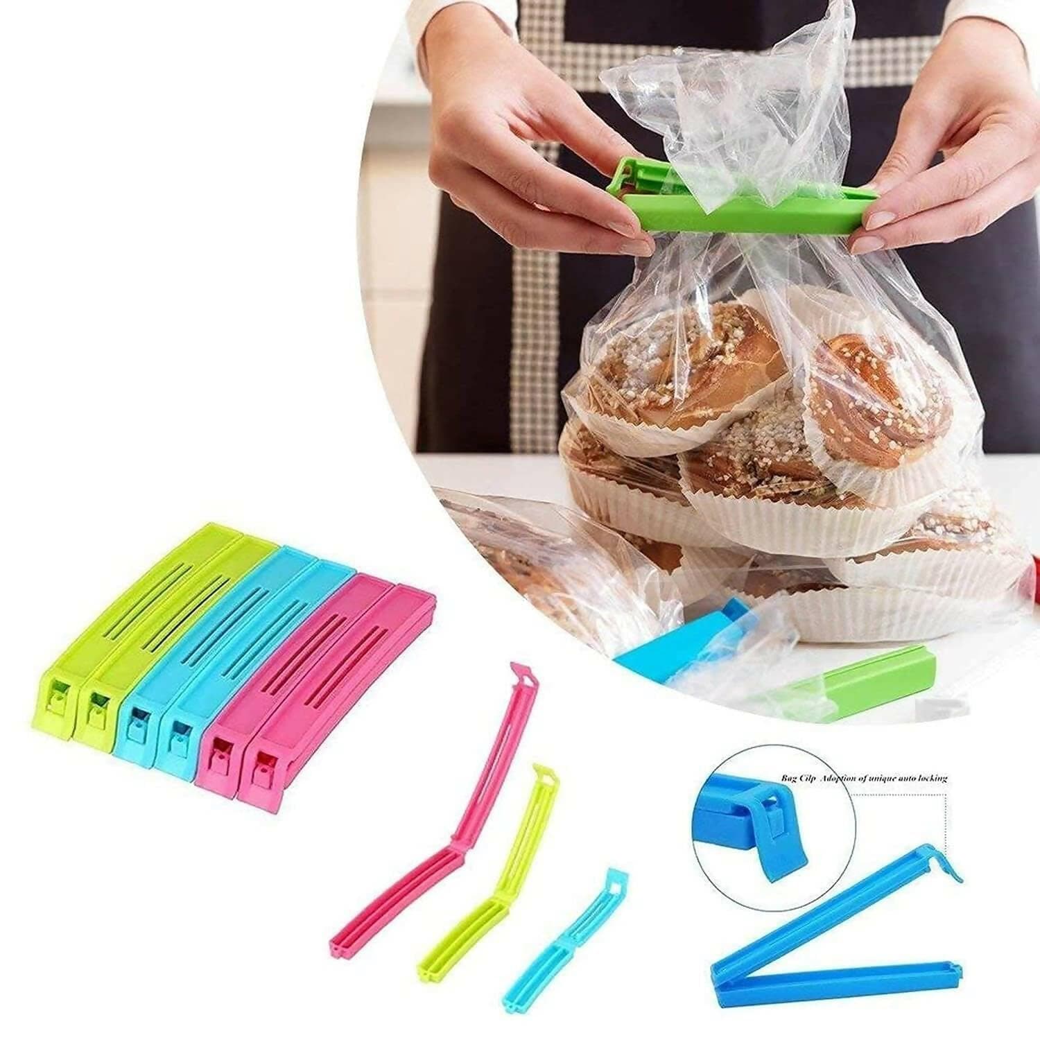 36Pc Plastic Food Snack Bag Sealer Clip (MULTICOLOUR) - HalfPe