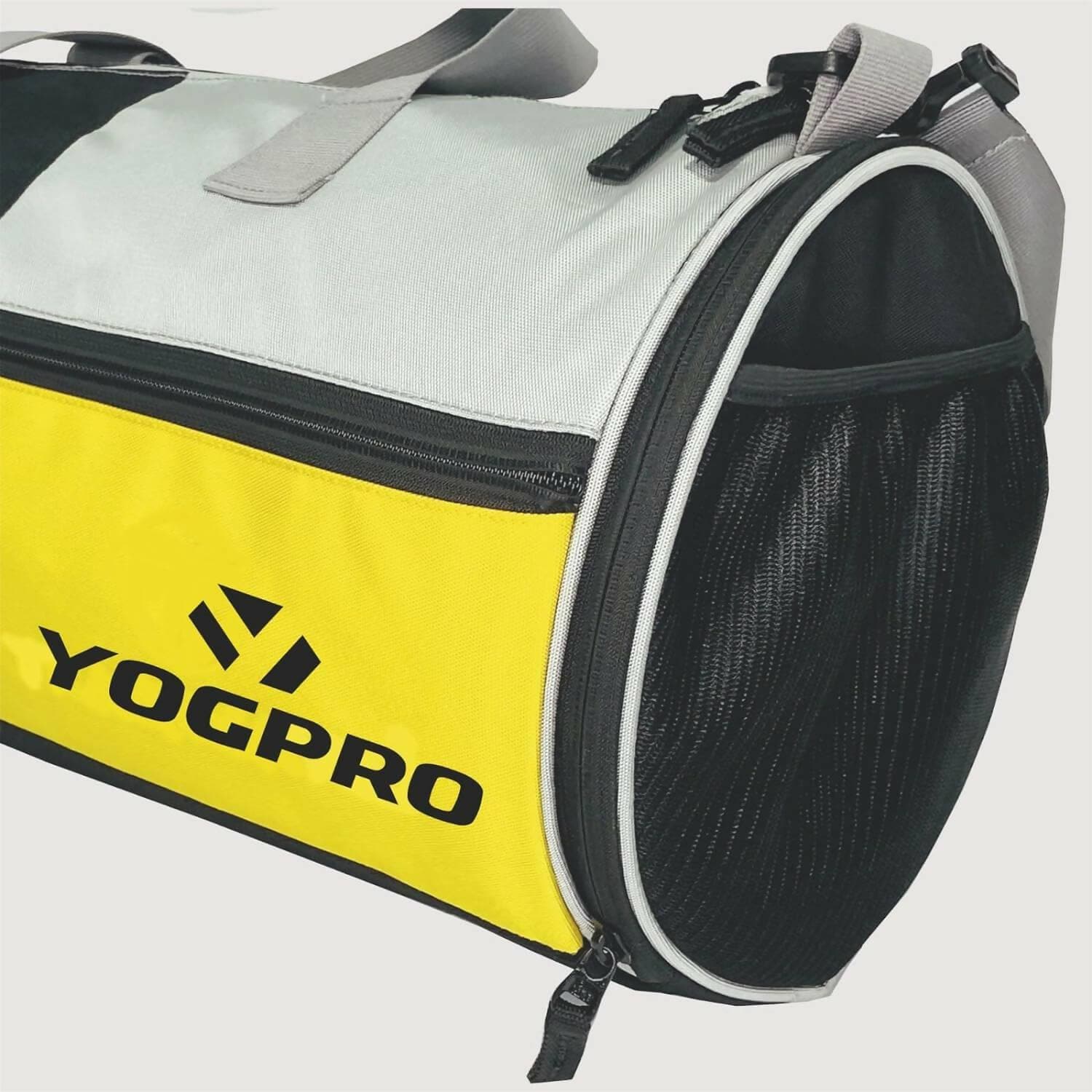 Yogpro Gym Bag, Sports Bag for Men & Women with Separate Shoes Compartment (Black) - HalfPe