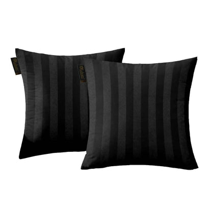 Lushomes cushion cover 12x12, bolster cover set of 2, boho cushion covers, cushion covers 12 inch x 12 inch, sofa pillow cover, cousin cover, Made of water Resistent Fabric, Black(12x12 Inches, 2 Pcs) - HalfPe