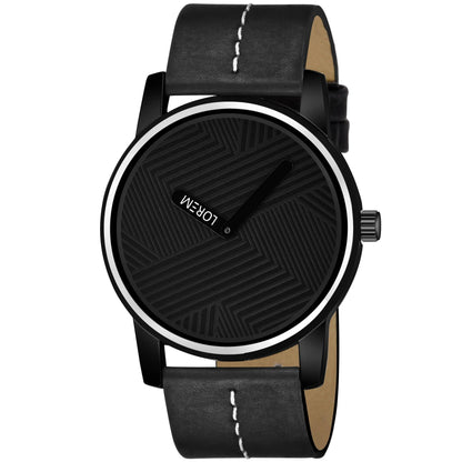 LOREM Black Dark Edition Analog Watch For Men LR67 - HalfPe