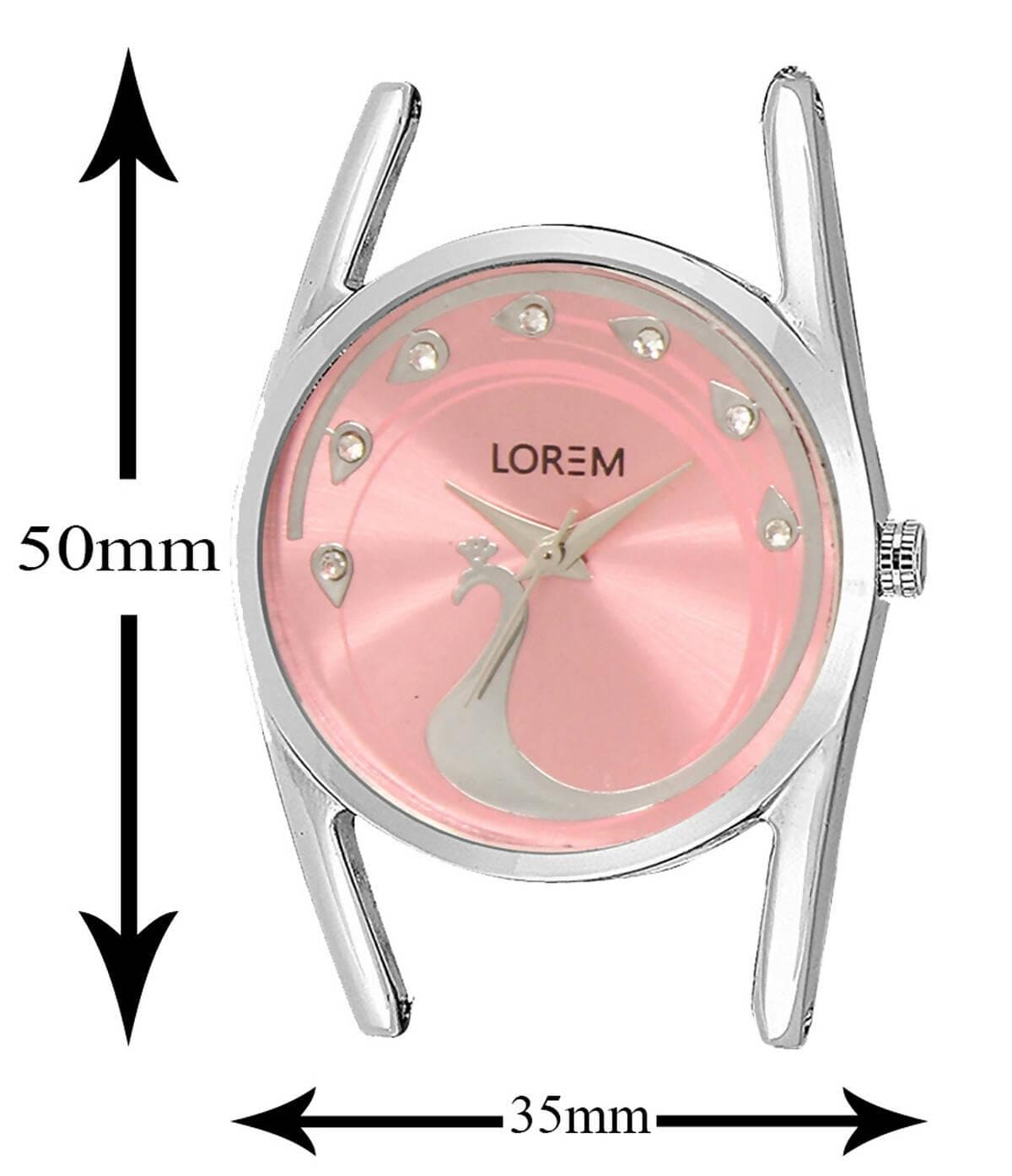 LOREM Pink Peacock Design Analog Watch For Women LR233 - HalfPe