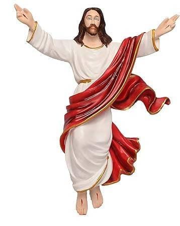 KariGhar Risen Jesus Christ (3 x 10 x12 Inches) A0042 Idol & showpiece for Gifting & Decoration Purpose (Red & White) - HalfPe