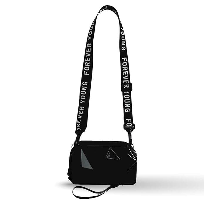 Fashion Street FS 3D Sling Box Bag/Forever Young Sling bag/Cross body Shoulder bag/Stylist Cosmetic Bag/Women Sling Bag/Trendy Suitcase Type Bag For Girls black color - halfpeapp