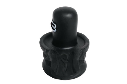 KariGhar Resin Shiva Lingam Shivling Mahadev Idol Murti Statue Perfect for Prayer Room (Black, 6.5 x 9 x 9.5 Cm) - HalfPe