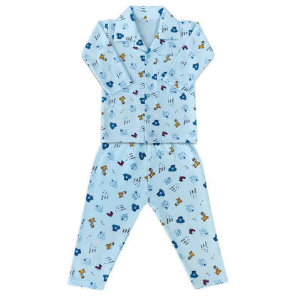 Kids and BEBS Baby Boy and Baby Girls Sleepwear Night Suit, Night Wear, Top & Pajama Set Full Sleeve with Pockets for Girls with Buttons (1 Years- 2 Years) - HalfPe