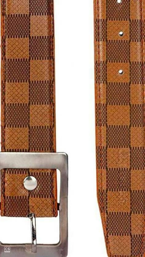 Men Tan Artificial Leather Belt (48) - HalfPe