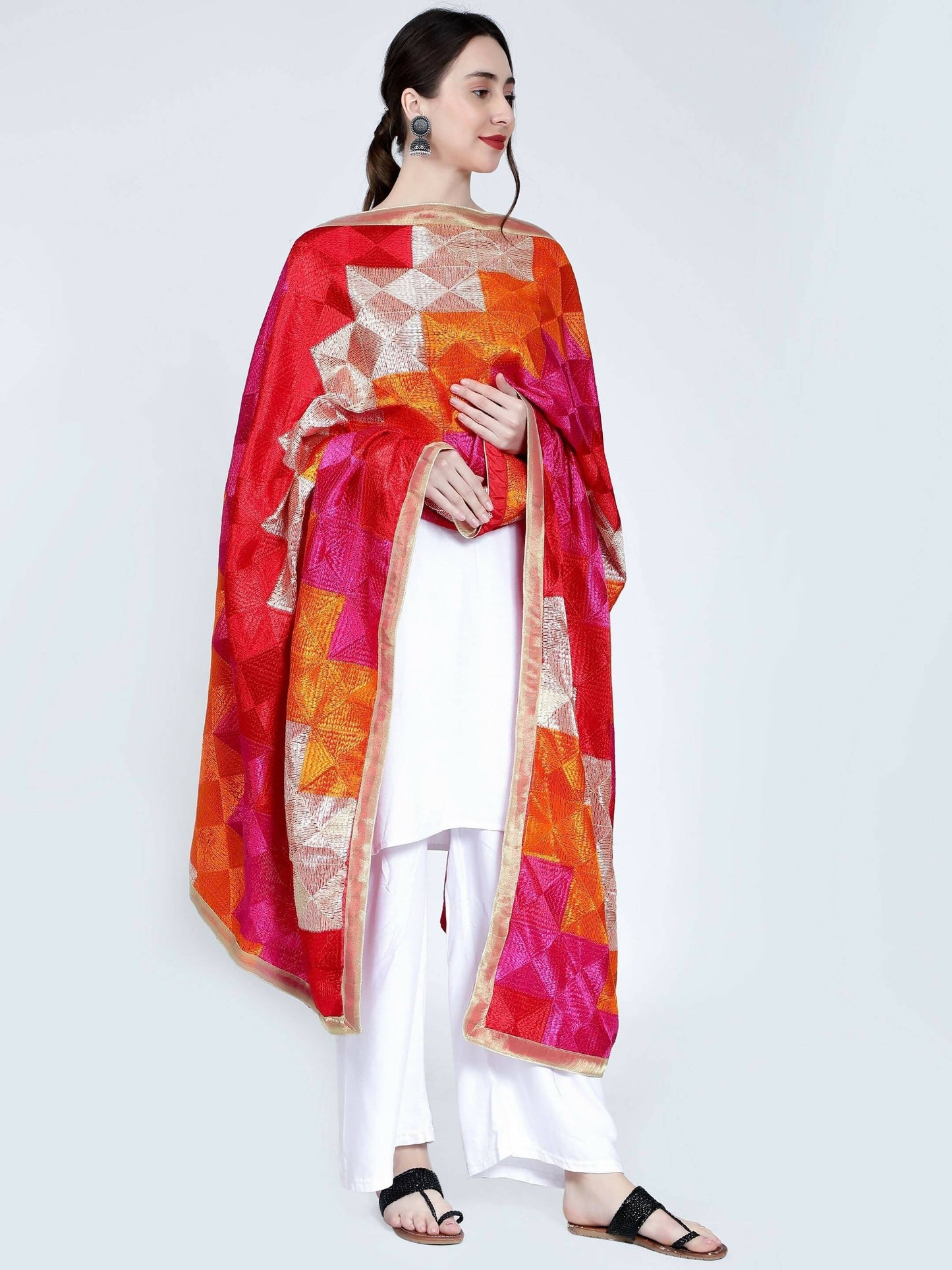 Phulkari Bagh Dupatta (Multicoloured) - HalfPe