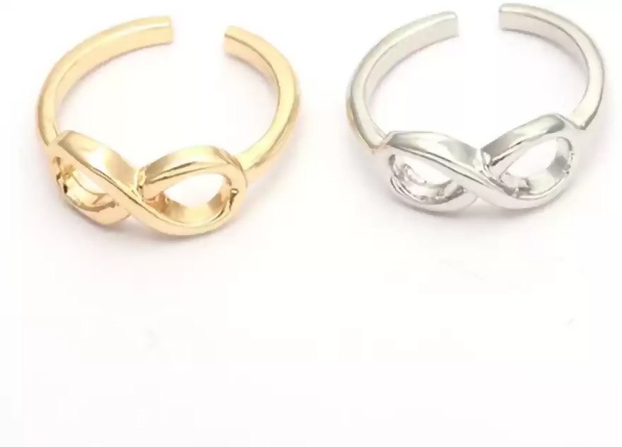 Pinapes Adjustable Infinity Rings Eternity Rings Best Friend Gift Endless Love Symbol Fashion Rings (Set of 2) - HalfPe