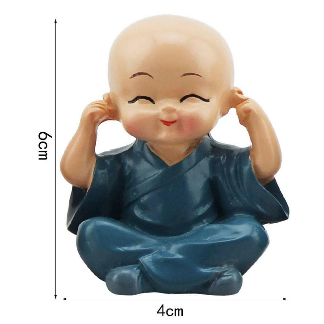 Resin Handcrafted Marble Baby Laughing Buddha Statue Home Decor Showpiece Idol (Set of 4) - HalfPe