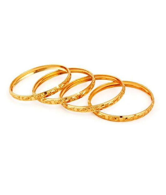 Traditional Golden-Plated Bangles (Pack of 4) - HalfPe