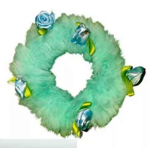 SENECIO Random Exclusive Rose Fluffy Fur Soft Rubber Band Hair Tie Scrunchies (pack of 2) - HalfPe