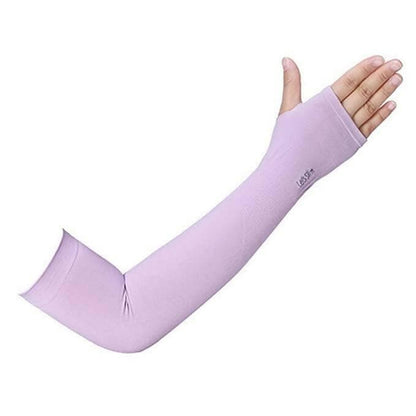 Let's Slim Arm Sleeves UV Sun Protection Arm Cover Sleeves Cooling Long Sleeves Universal Fit for Men&Women&Kids (Pink) - HalfPe