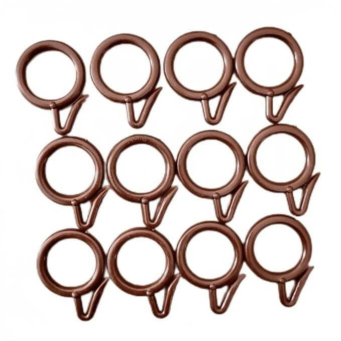 SENECIO Curtain Hanger Rings Bath Drape Loop Clasp Plastic Shower Door Curtain Hooks ( Pack of 12) - HalfPe