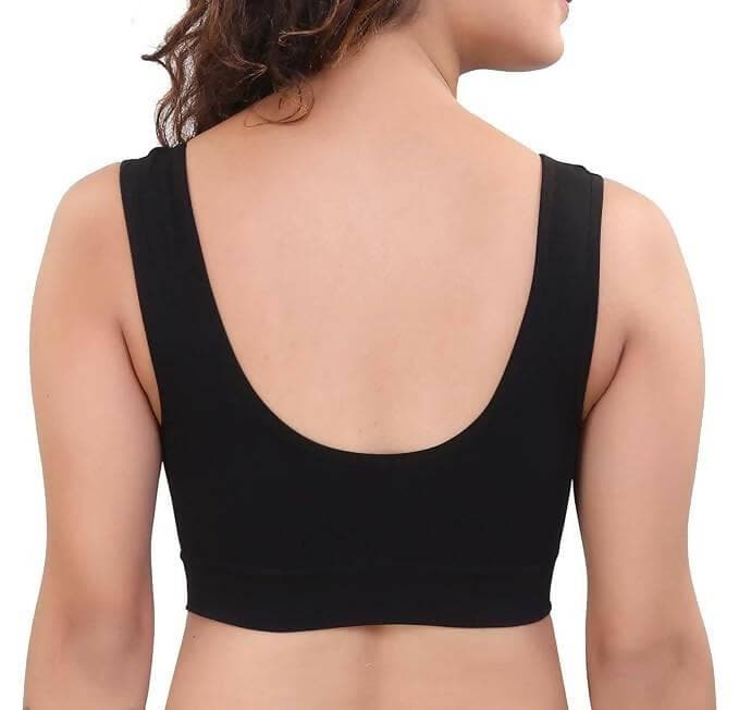 Removable Cup - Sport Bra (BLACK) - HalfPe