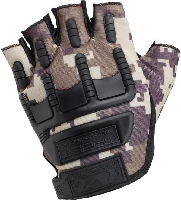 Half Finger Army/Military Glove "M" Riding Gloves (Multicolor) - HalfPe