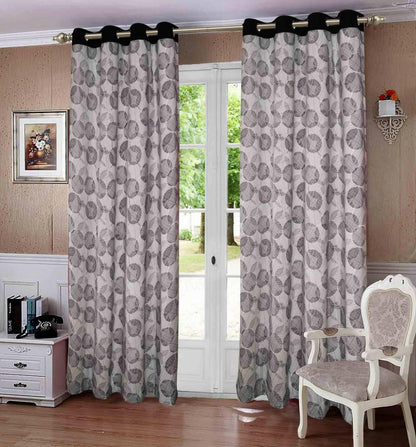 Lushomes Door Curtain, GeometricPrinted Cotton Curtains for Living Room/Home with 8 Eyelets & Printed Tiebacks, Door Curtain, Curtain 7.5 Feet, Screen for Window, (Size 54x90 Inches,) - HalfPe