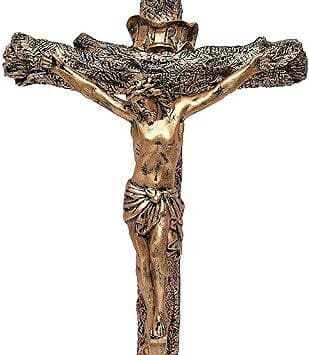 KariGhar® Crucifix / Jesus Christ / Cross Jesus / Crucified Jesus Perfect for Prayer Room / Drawing Room/ Bedroom/ Gifting & Decoration. { (Gold) , ( 5 x 33 x 52 cm / 2 x 13 x 21 INCH ) } - HalfPe