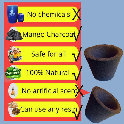 Gaumayam empty charcoal sambrani dhoop cups (180 cups) - halfpeapp