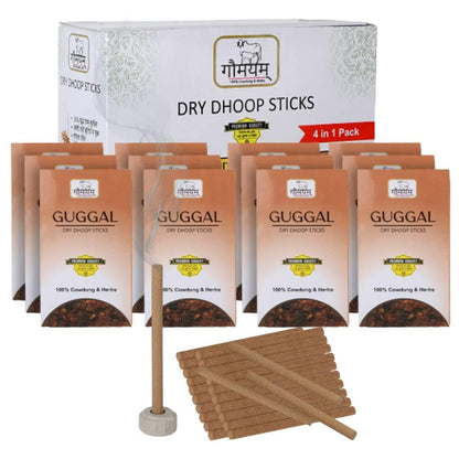 Gaumayam herbal 120 cow dung dhoop sticks (pack of 12) - halfpeapp