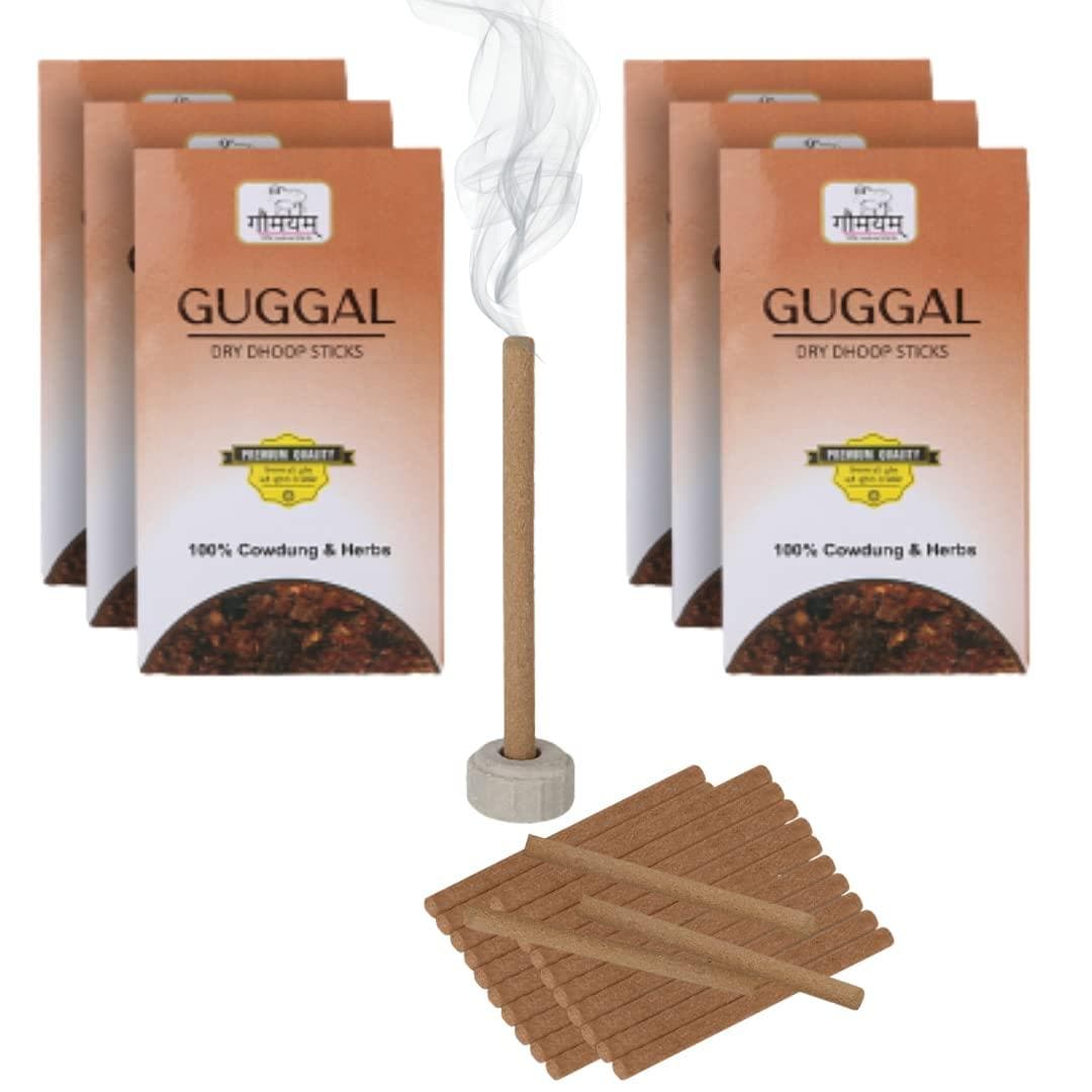 Gaumayam herbal 60 cow dung dhoop sticks (pack of 6) - halfpeapp