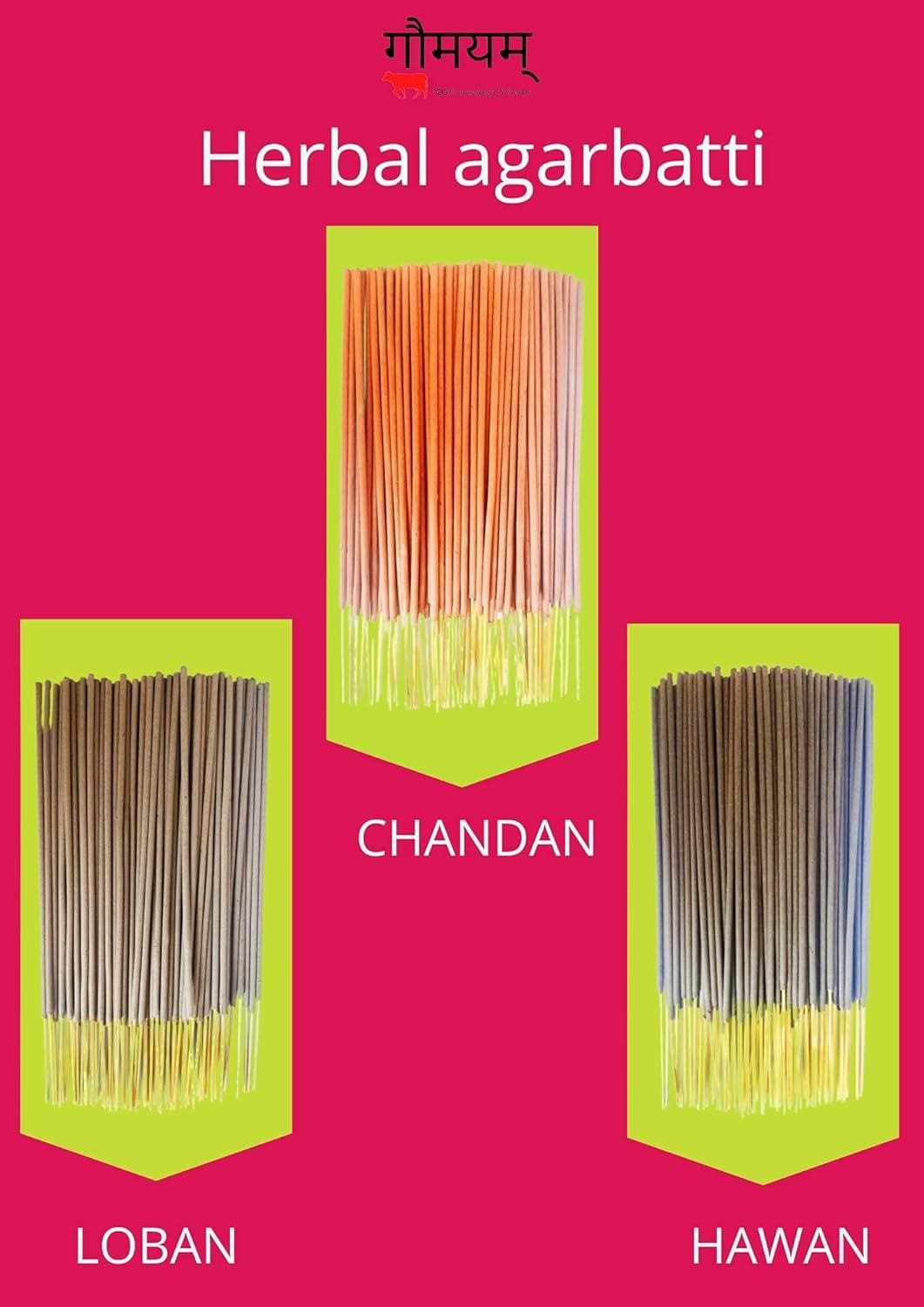 Gaumayam herbal chandan, loban, hawan (3 in 1 pack) - halfpeapp