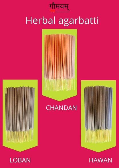 Gaumayam herbal chandan, loban, hawan (3 in 1 pack) - halfpeapp