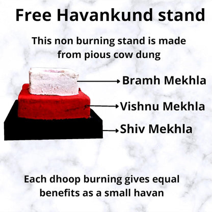 Gaumayam herbal dhoop desi cowdung chandan dhoop with free havankund stand - halfpeapp